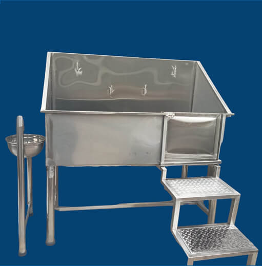 Bañera para perros en aceros inoxidable